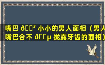 嘴巴 🐳 小小的男人面相（男人嘴巴合不 🌵 拢露牙齿的面相）